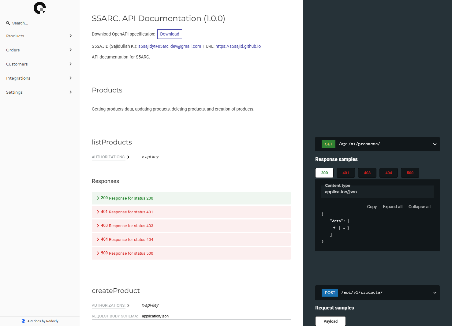 Developers API